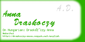 anna draskoczy business card